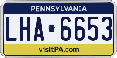 PA license plate LHA6653