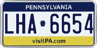 PA license plate LHA6654