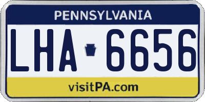 PA license plate LHA6656