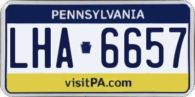 PA license plate LHA6657