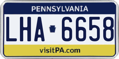 PA license plate LHA6658