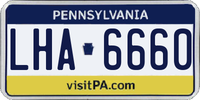 PA license plate LHA6660