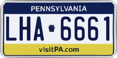 PA license plate LHA6661