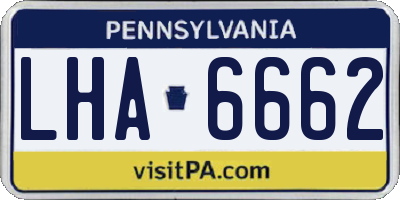 PA license plate LHA6662