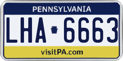 PA license plate LHA6663