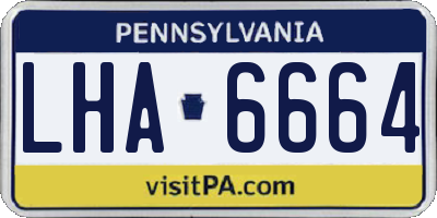 PA license plate LHA6664