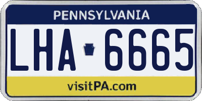 PA license plate LHA6665