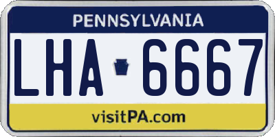 PA license plate LHA6667