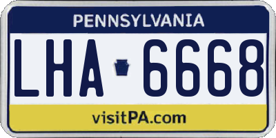 PA license plate LHA6668