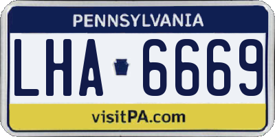 PA license plate LHA6669