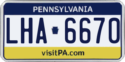 PA license plate LHA6670