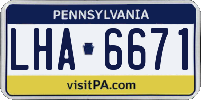 PA license plate LHA6671
