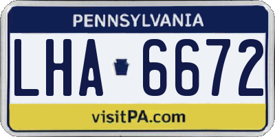 PA license plate LHA6672