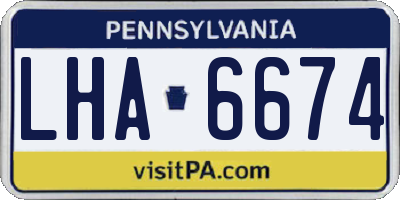 PA license plate LHA6674