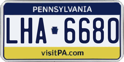 PA license plate LHA6680