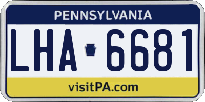 PA license plate LHA6681