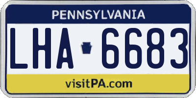 PA license plate LHA6683