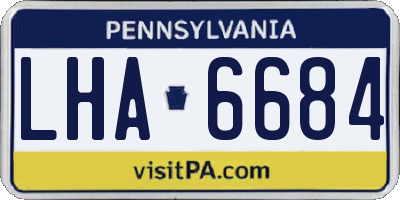 PA license plate LHA6684