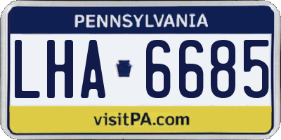 PA license plate LHA6685