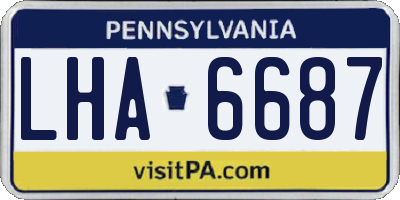 PA license plate LHA6687