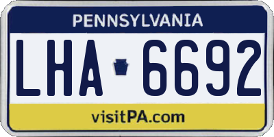PA license plate LHA6692