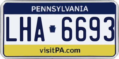 PA license plate LHA6693