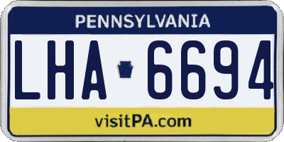 PA license plate LHA6694