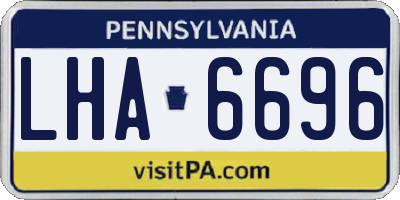 PA license plate LHA6696