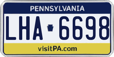 PA license plate LHA6698