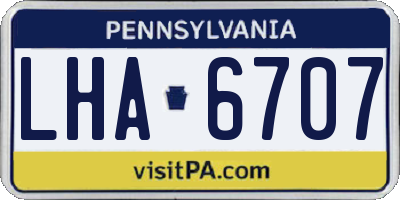 PA license plate LHA6707
