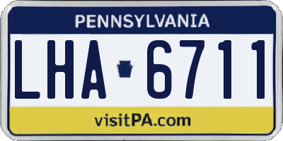 PA license plate LHA6711