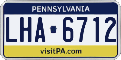 PA license plate LHA6712