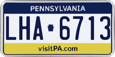 PA license plate LHA6713