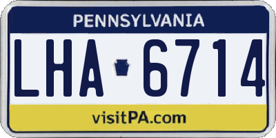PA license plate LHA6714