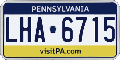 PA license plate LHA6715