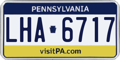 PA license plate LHA6717