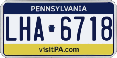 PA license plate LHA6718