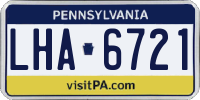 PA license plate LHA6721