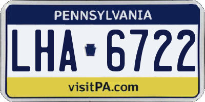PA license plate LHA6722
