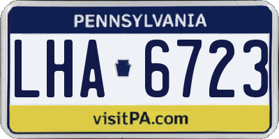 PA license plate LHA6723