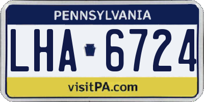 PA license plate LHA6724