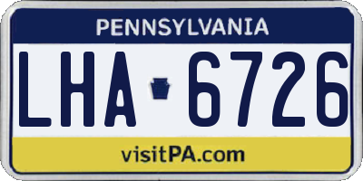 PA license plate LHA6726