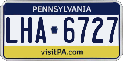 PA license plate LHA6727