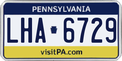 PA license plate LHA6729