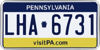 PA license plate LHA6731