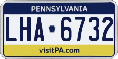 PA license plate LHA6732
