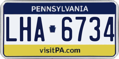 PA license plate LHA6734