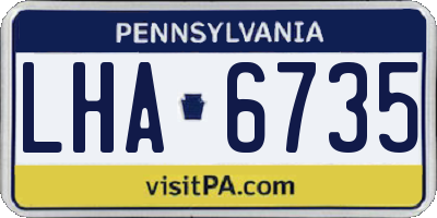 PA license plate LHA6735