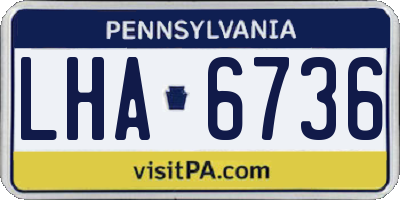 PA license plate LHA6736
