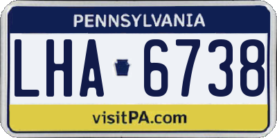 PA license plate LHA6738
